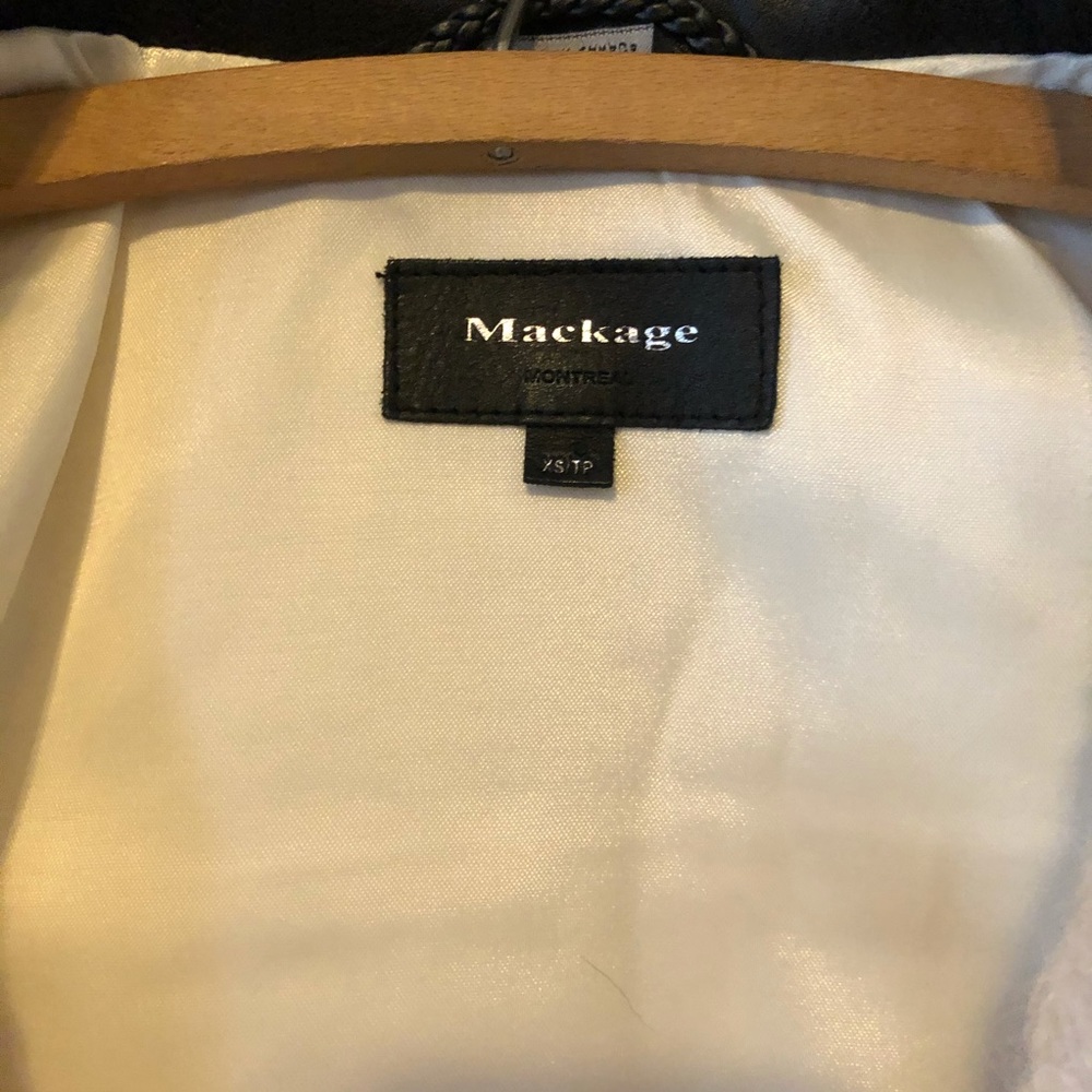 Mackage Coat Wool Leather Zippers Jacket White  Mohair XS - Picture 7 of 9